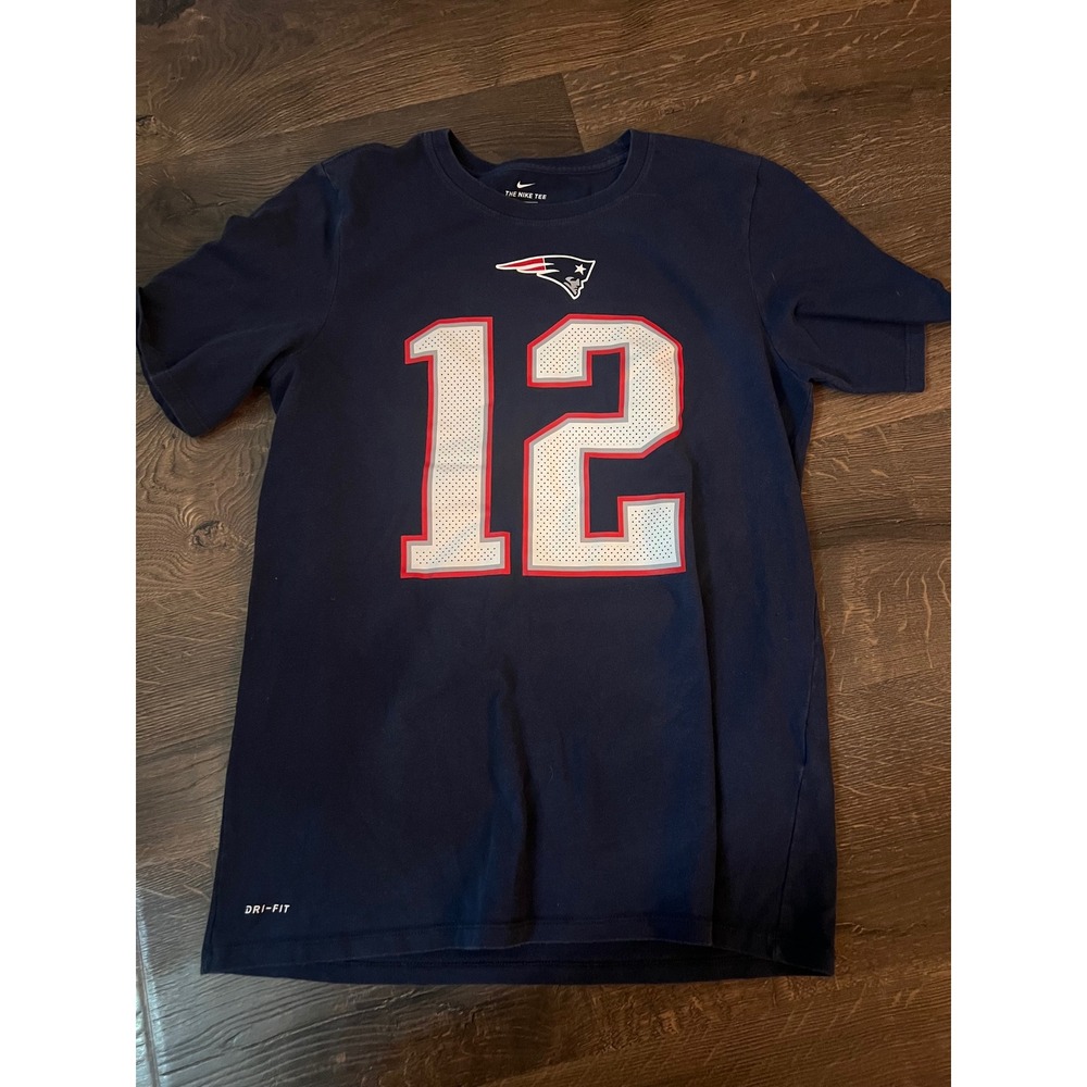 Nike Tom Brady New England Patriots Navy Blue Dri-FIT T-Shirt Mens XL 12